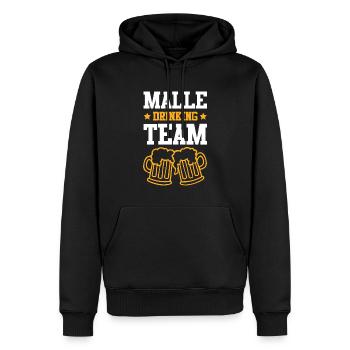 L’équipe de buveurs Malle - Sweat à capuche Premium bio Homme - noir - Devant - Nico (187cm)