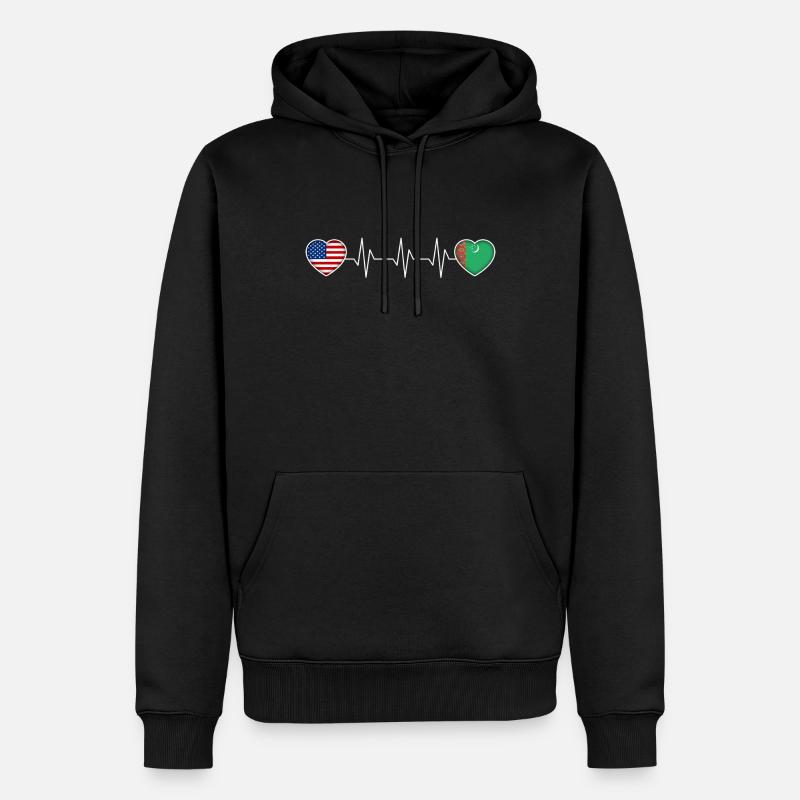 Turkmenistan - Männer Premium Bio Hoodie - Schwarz