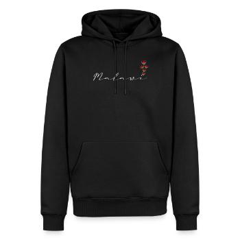 Malawi - Sweat à capuche Premium bio Homme - noir - Devant - Nico (187cm)