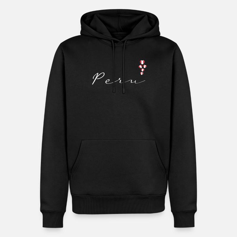 Pérou - Sweat à capuche Premium bio Homme - noir