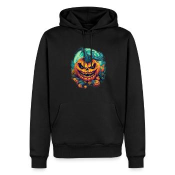 Bad Pumpkin Böser Kürbis Halloween - Männer Premium Bio Hoodie - Schwarz - Vorne - Nico (187cm)