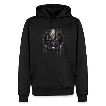 Gothik Okkult Satan Gotik Schwarze Szene Wicca - Männer Premium Bio Hoodie - Schwarz - Vorne - Nico (187cm)