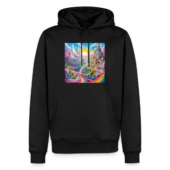 icecrusher Cartographic Pencil Art Color - Männer Premium Bio Hoodie - Schwarz - Vorne - Nico (187cm)
