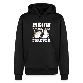 Meow And Forever - Männer Premium Bio Hoodie - Schwarz - Vorne - Nico (187cm)