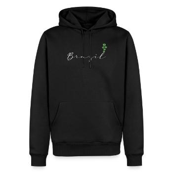 Brasilien - Männer Premium Bio Hoodie - Schwarz - Vorne - Nico (187cm)