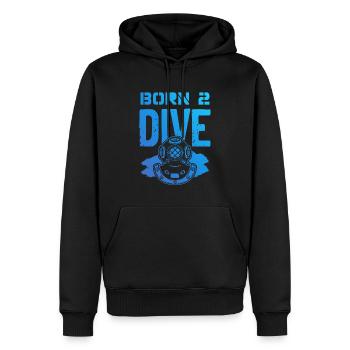 Né pour plonger - Sweat à capuche Premium bio Homme - noir - Devant - Nico (187cm)