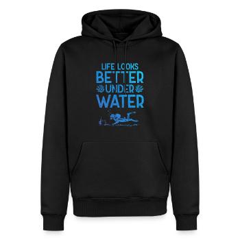 tauchen unter wasser - Männer Premium Bio Hoodie - Schwarz - Vorne - Nico (187cm)