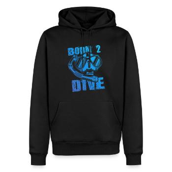 Né pour plonger - Sweat à capuche Premium bio Homme - noir - Devant - Nico (187cm)