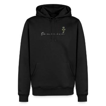 Dominica - Männer Premium Bio Hoodie - Schwarz - Vorne - Nico (187cm)
