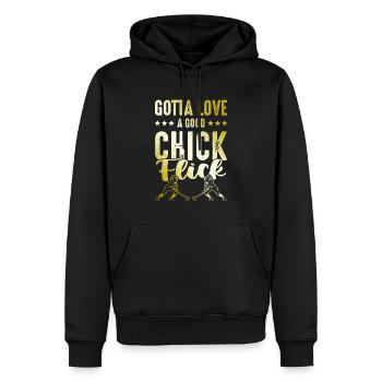Fille de hockey sur gazon - Sweat à capuche Premium bio Homme - noir - Devant - Nico (187cm)
