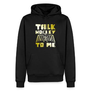 feldhockey sport - Männer Premium Bio Hoodie - Schwarz - Vorne - Nico (187cm)