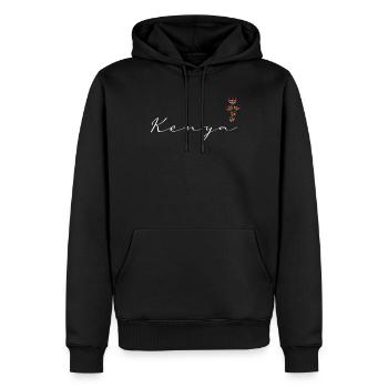Kenia - Männer Premium Bio Hoodie - Schwarz - Vorne - Nico (187cm)