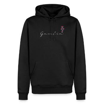 Gambie - Sweat à capuche Premium bio Homme - noir - Devant - Nico (187cm)