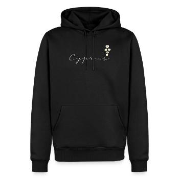 Chypre - Sweat à capuche Premium bio Homme - noir - Devant - Nico (187cm)