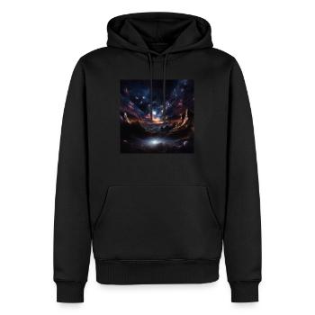 Raum - Männer Premium Bio Hoodie - Schwarz - Vorne - Nico (187cm)
