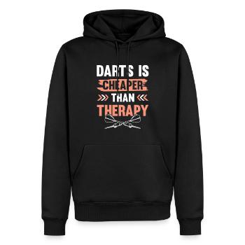 darts therapie - Männer Premium Bio Hoodie - Schwarz - Vorne - Nico (187cm)