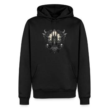 Gothik Okkult Satan Gotik Schwarze Szene Wicca - Männer Premium Bio Hoodie - Schwarz - Vorne - Nico (187cm)