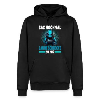 Sag nochmal lahme Schnecke zu mir Schildkörte - Männer Premium Bio Hoodie - Schwarz - Vorne - Nico (187cm)