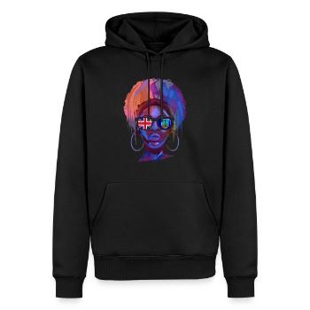 Montserrat - Sweat à capuche Premium bio Homme - noir - Devant - Nico (187cm)