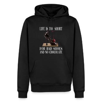 Life Is Too Short For Bad Shoes And No Chocolate - Männer Premium Bio Hoodie - Schwarz - Vorne - Nico (187cm)