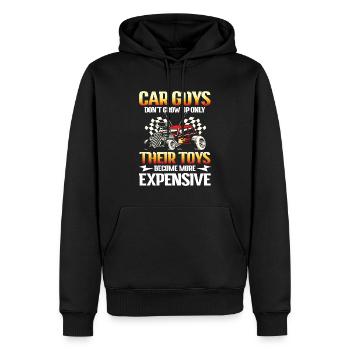 Car Guys Don't Grow Up Only Their Toys Expensive - Männer Premium Bio Hoodie - Schwarz - Vorne - Nico (187cm)