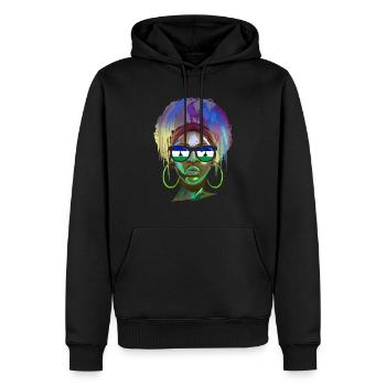 Lesotho - Männer Premium Bio Hoodie - Schwarz - Vorne - Nico (187cm)