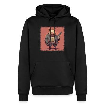 animal lover grunter bbq smoker cannabis gift bday - Men’s Premium Organic Hoodie - black - Front - Nico (187cm)
