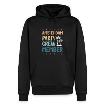 Amsterdam Party Crew - Sweat à capuche Premium bio Homme - noir - Devant - Nico (187cm)
