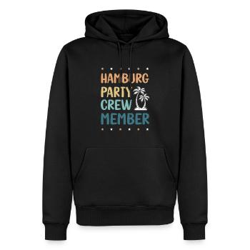 Hamburg Party Crew - Männer Premium Bio Hoodie - Schwarz - Vorne - Nico (187cm)