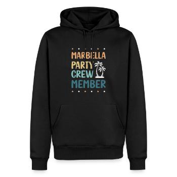Marbella Party Crew - Sweat à capuche Premium bio Homme - noir - Devant - Nico (187cm)