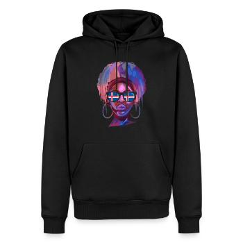 Island - Männer Premium Bio Hoodie - Schwarz - Vorne - Nico (187cm)