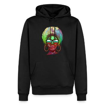 Bulgarie - Sweat à capuche Premium bio Homme - noir - Devant - Nico (187cm)