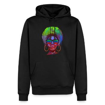 Daghestan - Sweat à capuche Premium bio Homme - noir - Devant - Nico (187cm)