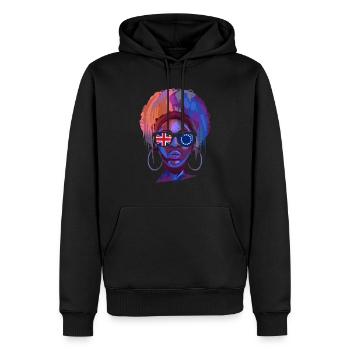 Cook (Îles) - Sweat à capuche Premium bio Homme - noir - Devant - Nico (187cm)