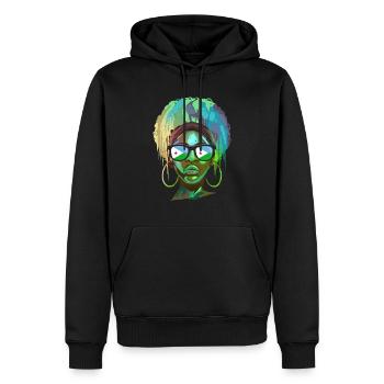 Dschibuti - Männer Premium Bio Hoodie - Schwarz - Vorne - Nico (187cm)