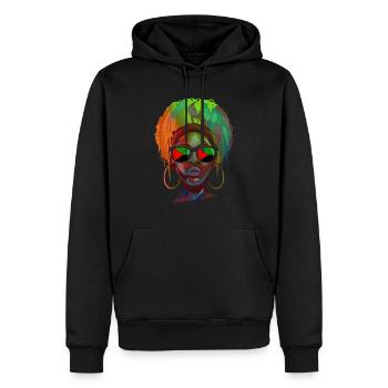 Martinique - Men’s Premium Organic Hoodie - black - Front - Nico (187cm)
