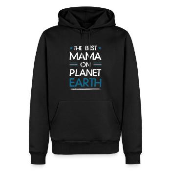 Meilleure maman disant maman maman - Sweat à capuche Premium bio Homme - noir - Devant - Nico (187cm)