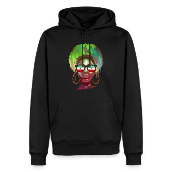 Somaliland - Sweat à capuche Premium bio Homme - noir - Devant - Nico (187cm)