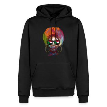 Soudan - Sweat à capuche Premium bio Homme - noir - Devant - Nico (187cm)