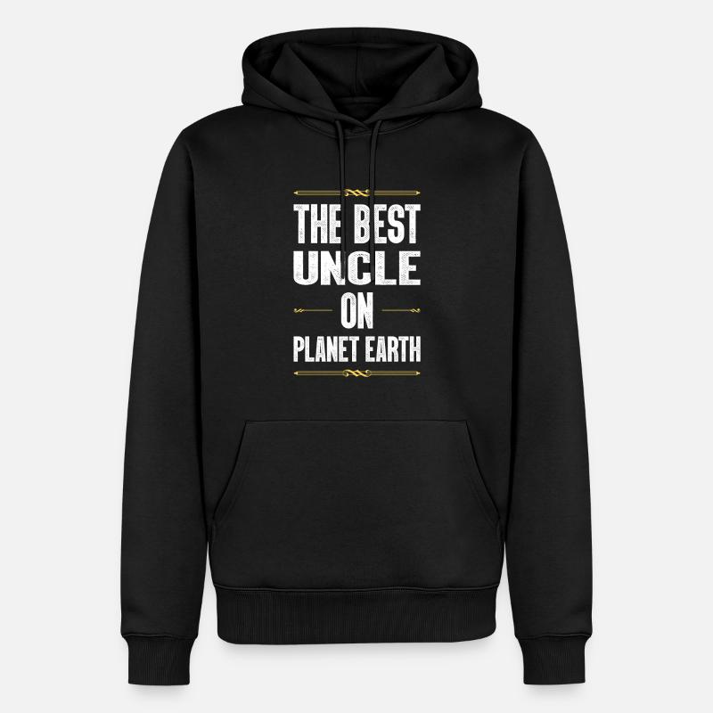 Bester Onkel Spruch - Männer Premium Bio Hoodie - Schwarz