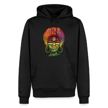 Mauritius - Männer Premium Bio Hoodie - Schwarz - Vorne - Nico (187cm)