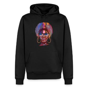 Amérique du Nord - Sweat à capuche Premium bio Homme - noir - Devant - Nico (187cm)