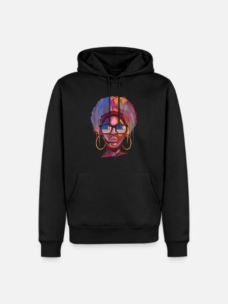 America - Men’s Premium Organic Hoodie - black