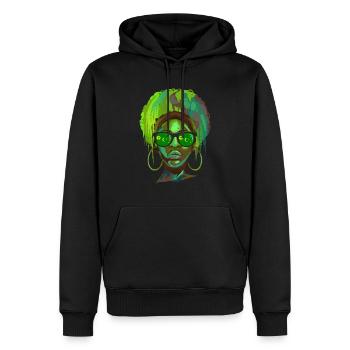 Îles Cocos - Sweat à capuche Premium bio Homme - noir - Devant - Nico (187cm)