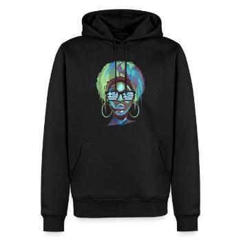 Grèce - Sweat à capuche Premium bio Homme - noir - Devant - Nico (187cm)