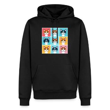 Motif de couleur de chat mignon - Sweat à capuche Premium bio Homme - noir - Devant - Nico (187cm)