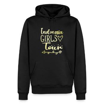 Tournée des filles en Indonésie - Sweat à capuche Premium bio Homme - noir - Devant - Nico (187cm)