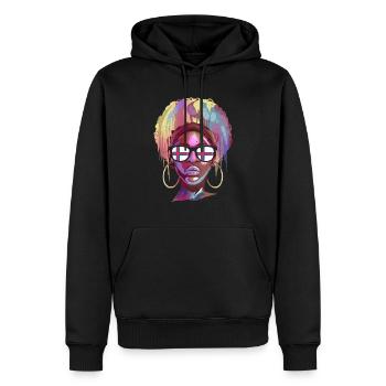 Îles Féroé - Sweat à capuche Premium bio Homme - noir - Devant - Nico (187cm)