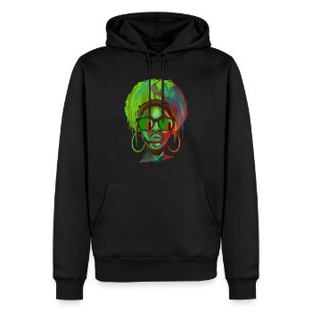 Sambia - Männer Premium Bio Hoodie - Schwarz - Vorne - Nico (187cm)