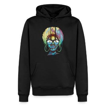 Saint-Marin - Sweat à capuche Premium bio Homme - noir - Devant - Nico (187cm)